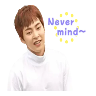 😛 Never mind~ kpop, não importa, adesivo, homem, expressão, fofo whatsapp sticker