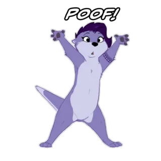 😱 POOF! นาก, การ์ตูน, เวทมนตร์, สัตว์, ตลก telegram sticker