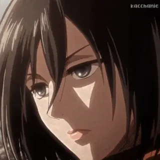 😑 Mikasa Ackerman Attack on Titan Anime, Fille, Mikasa, Ackerman, L'Attaque des Titans, AOT telegram sticker