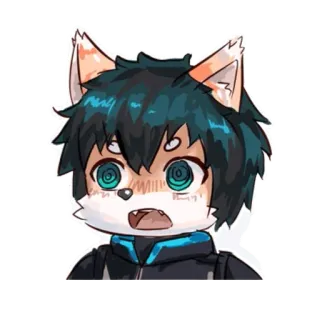 😖 Furry, Anime, Cartoon, Wolf, Tier, Verängstigt whatsapp sticker