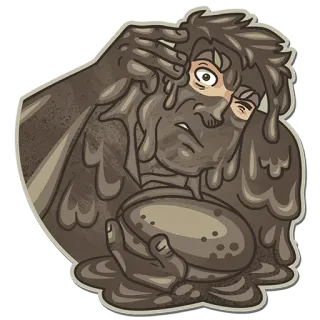 😳 Schlamm, Kreatur, Monster, Denken, Cartoon telegram sticker