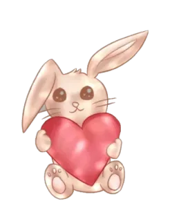 🐰 กระต่าย, หัวใจ, น่ารัก, ความรัก, สัตว์, กระต่าย telegram sticker