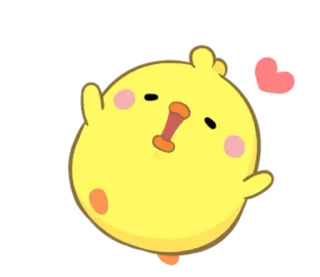 ❤ 可爱, 小鸡, 爱心, 动物, 卡通, 爱 telegram sticker