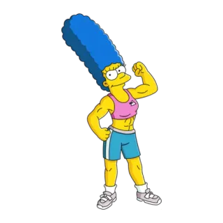 💪 Marge Simpson The Simpsons marge simpson, the simpsons, cartoon, buff, muscular, fitness telegram sticker