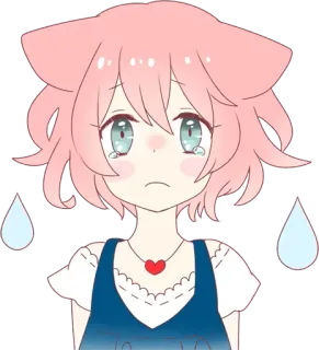 😥 anime, ragazza, piangendo, triste, kawaii, emozionale, lacrimoso, cartone animato telegram sticker