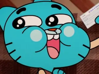 ☺️ Gumball Watterson The Amazing World of Gumball kartun, antropomorfik, kucing, biru, senang telegram sticker