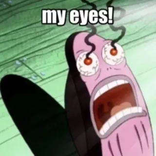 🤪 my eyes! Spongebob, mataku, kartun, lucu, terkejut, ikan, meme telegram sticker