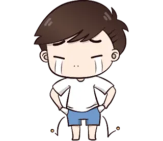💸 triste, menino, desenho animado, chorando, fofo, anime telegram sticker