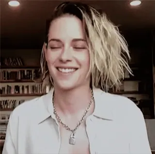 😁 Kristen Stewart actress, celebrity, person, smile, portrait telegram sticker