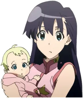 😕 anime, woman, baby, cartoon telegram sticker