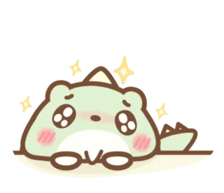 🥺 fofo, kawaii, animal, chibi, brilho, envergonhado telegram sticker