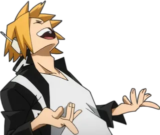 😂 Denki Kaminari My Hero Academia Anime, My Hero Academia, Denki Kaminari, Riendo, Electricidad, Héroe, Sticker telegram sticker