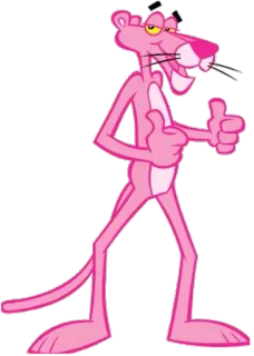 👍 Pink Panther cartone animato, rosa, pantera, pollice in su telegram sticker