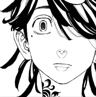 🥜 Anime, Manga, Dibujos animados, Blanco y negro, Personaje, Arte telegram sticker
