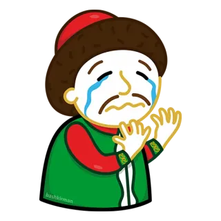 😭 울음, 슬픈, 바시키르, 남자, 전통 의상 telegram sticker