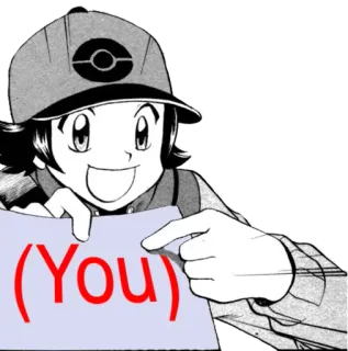☝️ (You) pokemon, meme, desenho animado telegram sticker