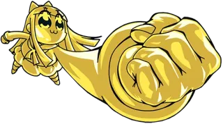 👊 Pipimi Pop Team Epic anime, Pipimi, Pop Team Epic, golden, fist, meme telegram sticker
