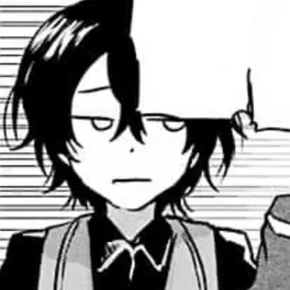 ⛓ Manga, Anime, Porträt, Monochrom, Junge, Cartoon telegram sticker