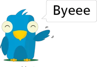 👋 Byeee pássaro, pássaro azul, despedida, adeus, tchau telegram sticker