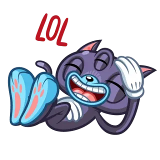 🤣 LOL haha, cười, hoạt hình, mèo telegram sticker