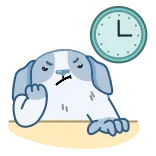 🫥 개, 가운데 손가락, 시계, 무례한, 짜증, 기다림 telegram sticker