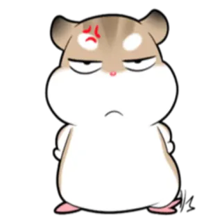 😠 хомяк, злой, милый, мультик, животное, эмодзи whatsapp sticker