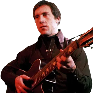 🙁 homme, guitare, musique, musicien, portrait, rétro telegram sticker