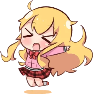 🥳 anime, cartoon, angry, girl, chibi telegram sticker