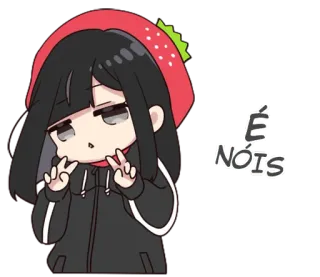 ✌️ É NÓIS chica, linda, fresa, chibi, anime whatsapp sticker