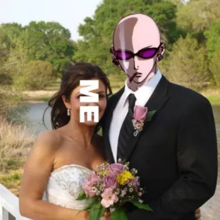 🥰 ME đám cưới, cô dâu, chú rể, anime, kính râm telegram sticker
