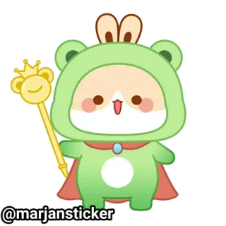 ❤️ @marjansticker милый, хомяк, корона, король, животное, мультфильм, наклейка, питомец telegram sticker