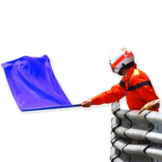 💙 carreras, bandera, automovilismo, bandera azul, seguridad, personal whatsapp sticker