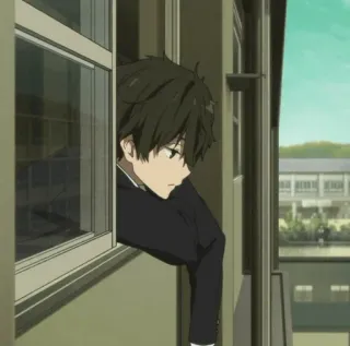 🩸 Hyouka Anime, Hyouka, Jendela, Karakter, Remaja, Anak laki-laki telegram sticker