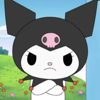 🖤 Kuromi Anime, Desenho animado, Personagem, Kuromi, Bravo, Fofo whatsapp sticker