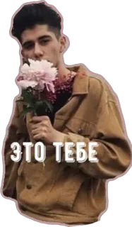 🌷 ЭТО ТЕБЕ мужчина, цветок, русский, подарок whatsapp sticker
