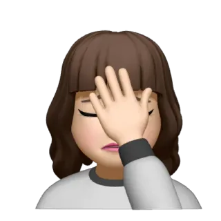 🤦‍♀️ Facepalm, Emoji, Phản ứng, Thất vọng, Xấu hổ, Hoạt hình telegram sticker