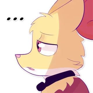 😐 ooo เศร้า, สุนัขจิ้งจอก, การ์ตูน, อนิเมะ, น่ารัก, สัตว์, สีเหลือง telegram sticker