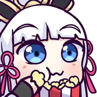 🍿 อนิเมะ, ป๊อปคอร์น, น่ารัก, คาวาอิ, ดู, ขนม telegram sticker
