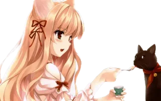 ❄ anime, cat, girl, cute, neko, catgirl telegram sticker