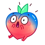 😨 pêche, fruit, dessin animé, autocollant, kawaii, mignon telegram sticker