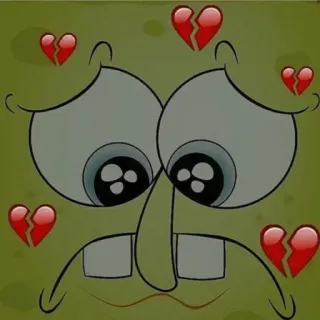 🥺 Spongebob เศร้า, สพันจ์บ็อบ, อกหัก, การ์ตูน telegram sticker