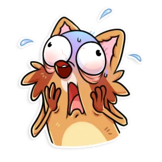 😱 terkejut, takut, khawatir, panik, ekspresi, reaksi, kartun telegram sticker