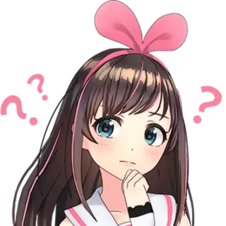 🤔 Kizuna AI Kizuna AI, Youtuber virtual, Anime, Pontos de interrogação, Pensando, Confuso telegram sticker