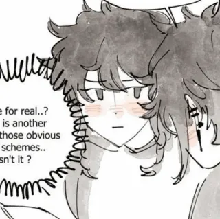 ☁️ e for real..? 
is another
those obvious
schemes..
sn't it?
mmm Anime, Manga, Kreskówka, Dymek, Rozmowa telegram sticker