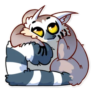 🙄 キツネザル, 動物, 漫画, かわいい, ステッカー, 哺乳類 telegram sticker