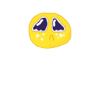🥹 emoji, face, sad, sparkles, yellow telegram sticker
