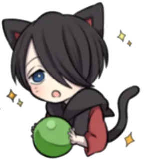 🎾 Аниме, Чиби, Кот, Кавай, Милый, Мультфильм whatsapp sticker