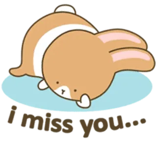 😢 Feeling blue bunny, rabbit, blue, cute, sad, animal telegram sticker