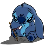 😣 Stitch Lilo & Stitch słodki, smutny, obcy, niebieski telegram sticker