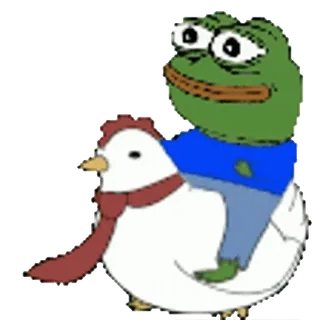 🐓 Pepe the Frog Pepe, Rana, Pollo, Meme, Cartone animato telegram sticker